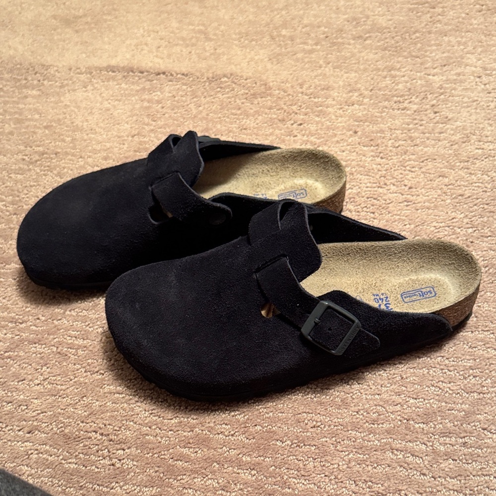 Birkenstock Black Suede Mules